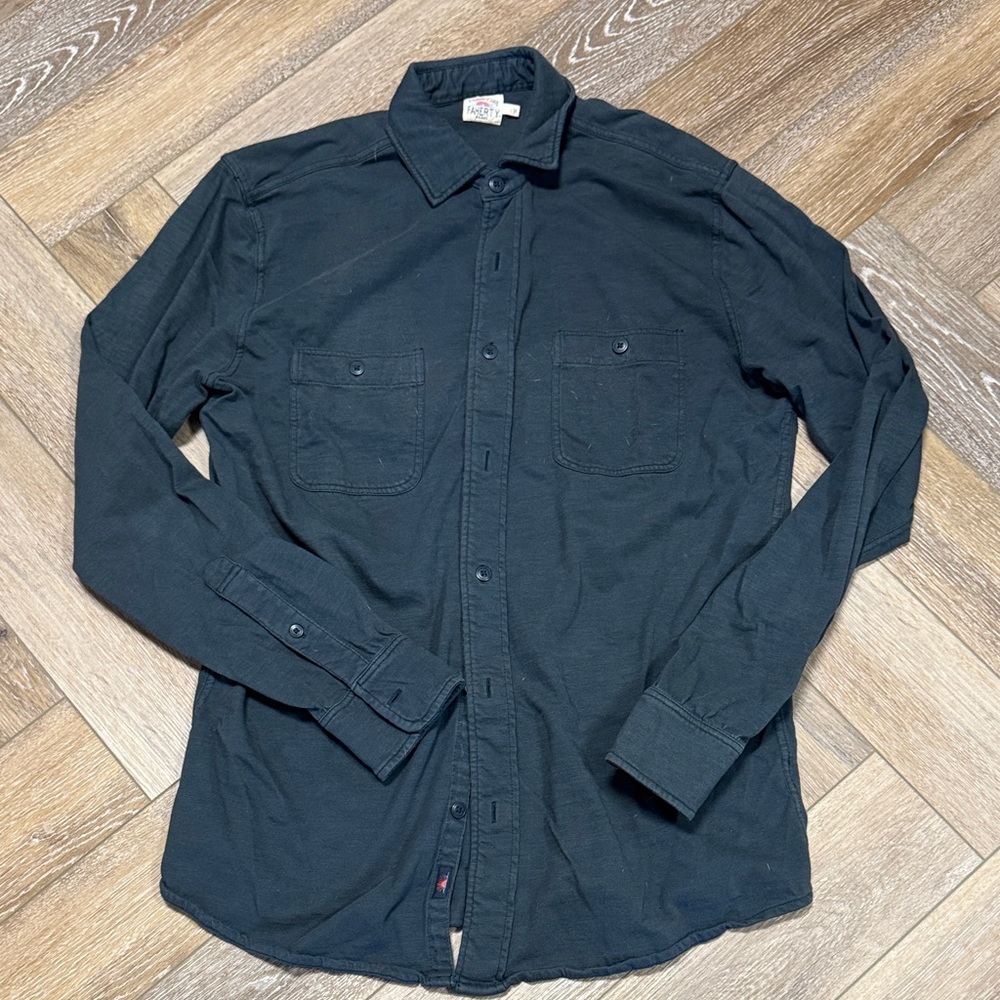 Men's Faherty Charcoal Button-Up Shirt
